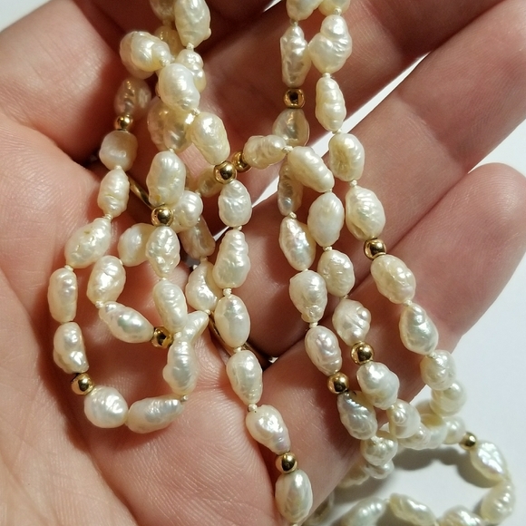 Relisted - vintage real pearls necklace freshwater knotted - Picture 5 of 10